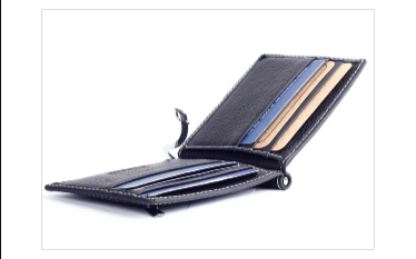 Women's Men Slim Leather Billfold Multifunction Wallet Money Clip