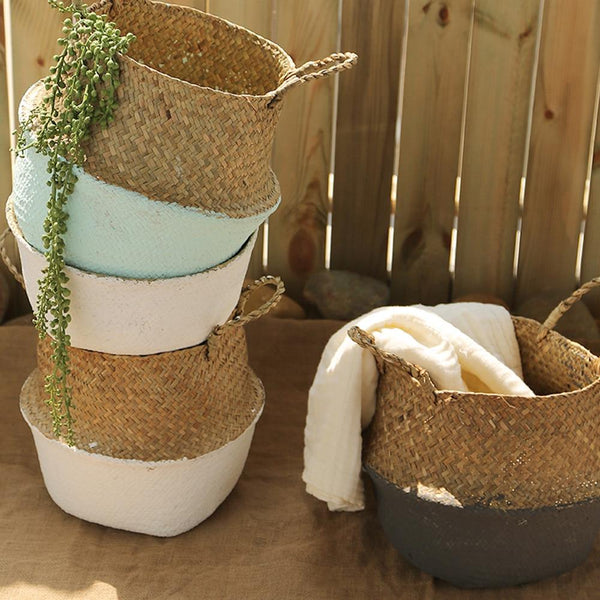 Seagrass Wicker Basket Boho Home Decor Storage Solutions