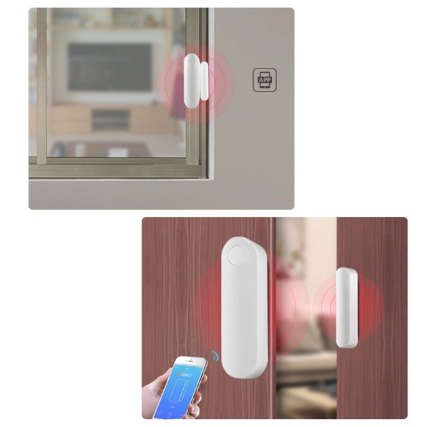 Security Wi Fi Smart Door Sensor App Controls Doors And Windows To Open Alarm Electromagnetic Switch Wireless Detector Is Compatible With Alexa Google Home Ifttt
