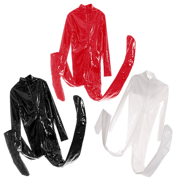 Sexy Shiny Full Body Patent Leather Open Crotch Catsuits Bodysuits