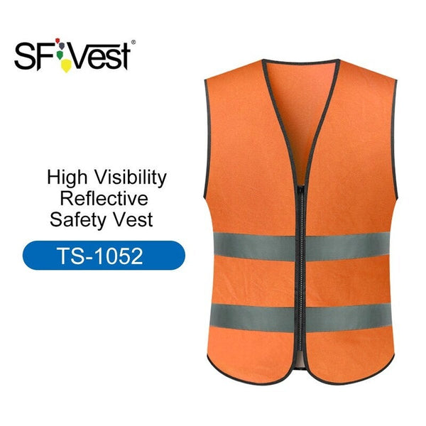 High Visibility Reflective Safety Vest Workwear Working Clothes Security Clothing Day Night Motorcycle Cycling Warning Waistcoat Orange