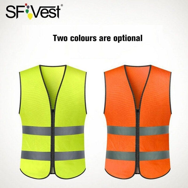 High Visibility Reflective Safety Vest Workwear Working Clothes Security Clothing Day Night Motorcycle Cycling Warning Waistcoat Yellow