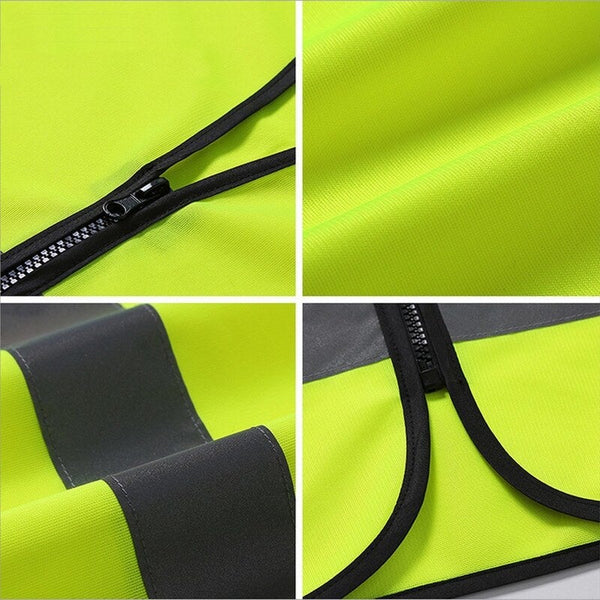 High Visibility Reflective Safety Vest Workwear Working Clothes Security Clothing Day Night Motorcycle Cycling Warning Waistcoat Yellow