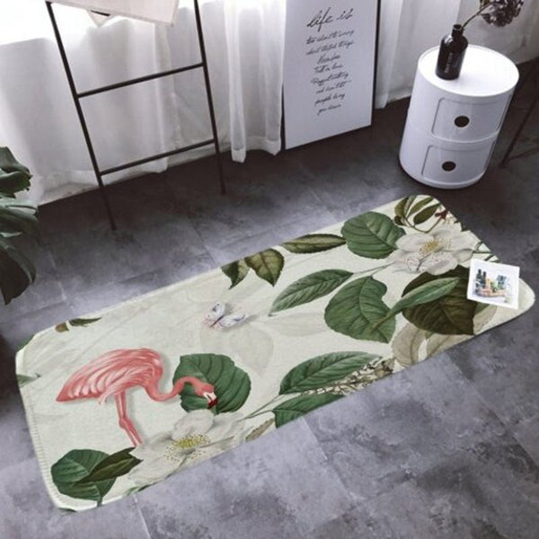 Creative Ink Style Floral Print Carpet Casual Slip Resistant Mat Household Multi A W16 X L24 Inch