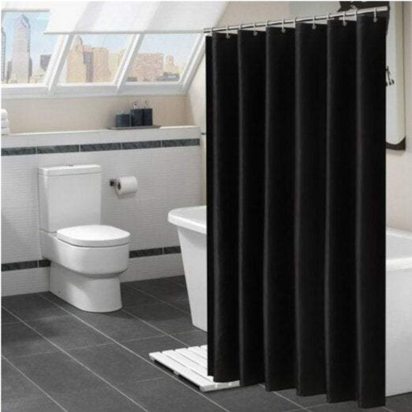 Shower Curtains 120180 Mildew Proof And Waterproof Plain Pattern Bath Bathroom Partition Black