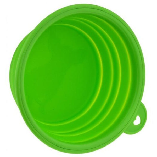 Silicone Bowl Pet Folding Dog Bowls For Food The Drink Green