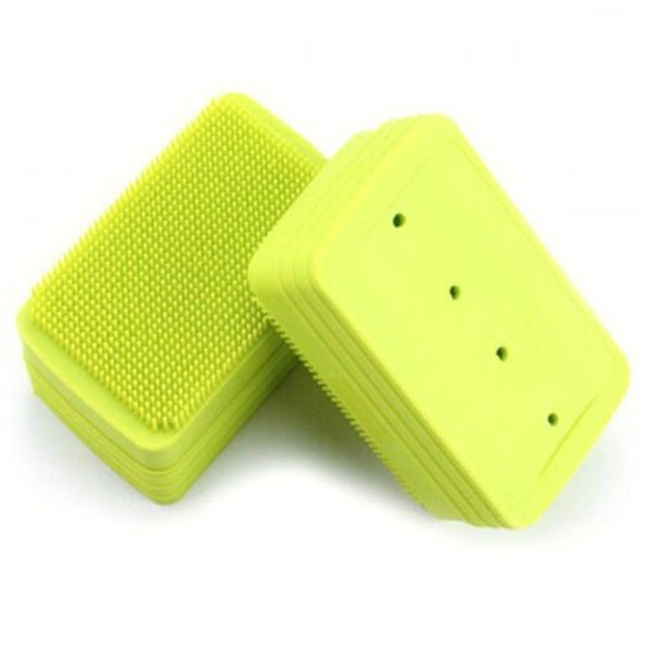 Silicone Soap Box With Lid Creative Double Sided Multi Functional Shower Brush Yellow Green