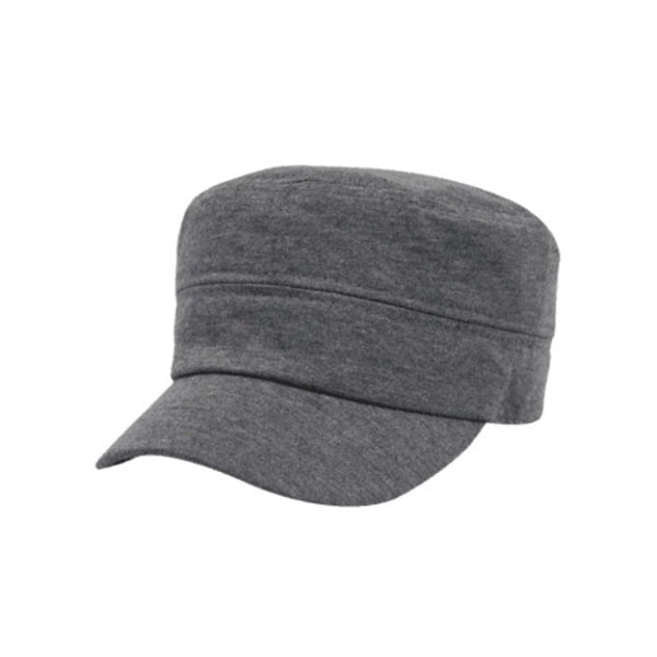 Simple Line Embroidery Embellished Military Hat Smoky Gray