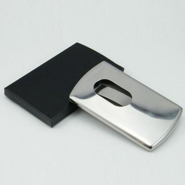 Simple Stainless Steel Card Case Silver