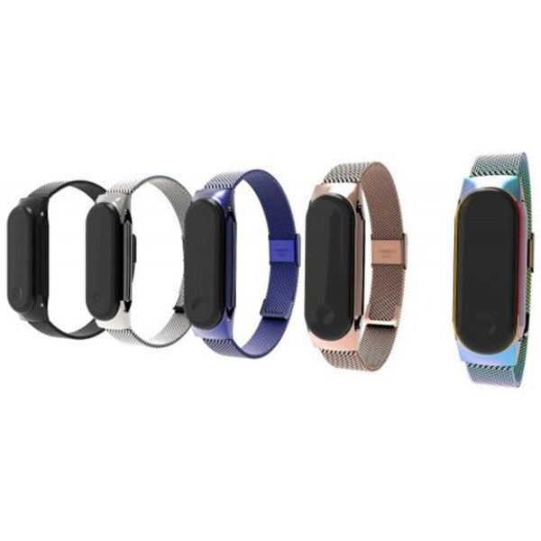 Smart Bracelet Mesh Watchband For Xiaomi Mi Band 3 Silver