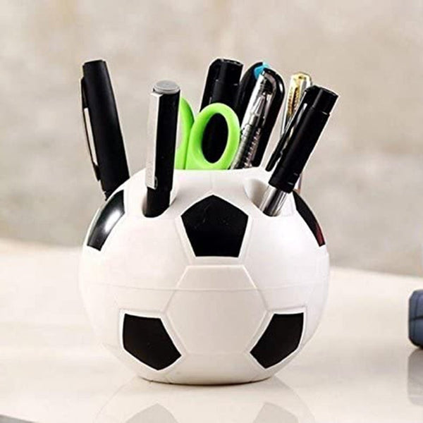 Soccer Ball Shaped Pencil Holder Football For Makeup Brush Pens Rulers Home Storage Rack