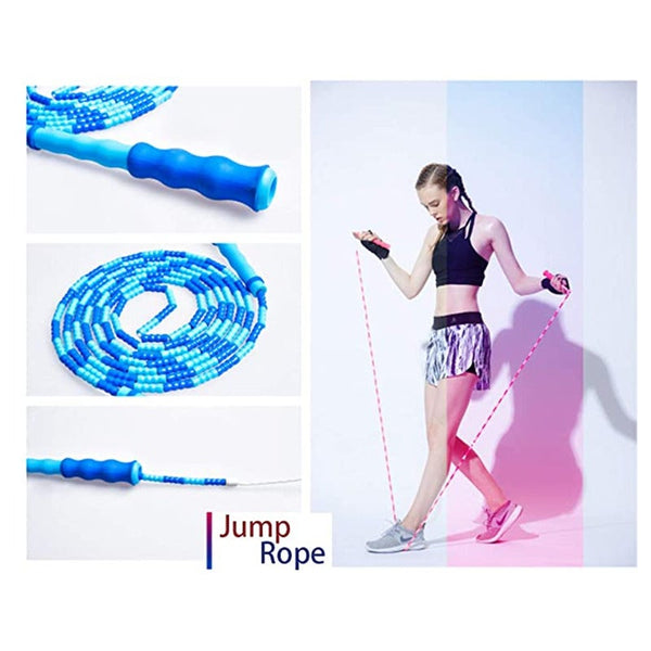Soft Beaded Jump Rope Adjustable Tangle Free Segmented Fitness Skipping For Men Women And Kids Keeping Workout Weight Loss