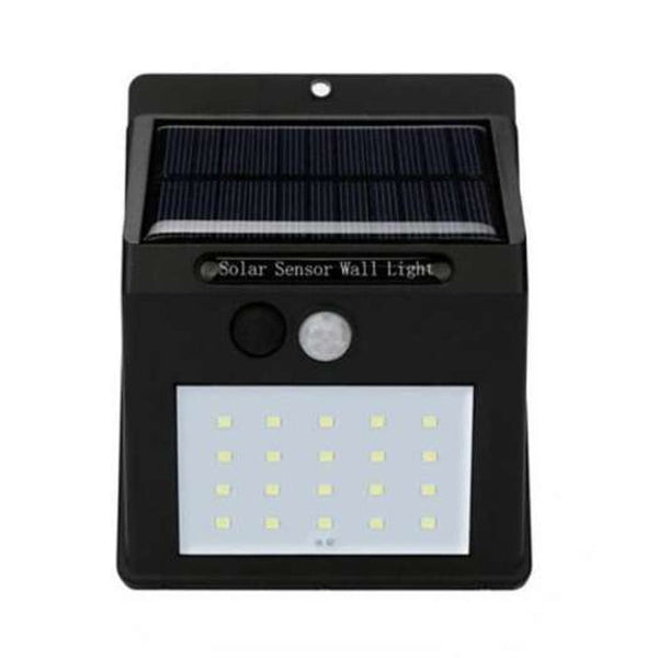 Solar Power 20 Led Pir Motion Sensor Wall Light Waterproof Outdoor Porch Yard Garden Security Lamp Black