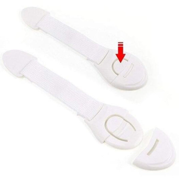 Solid Color Ribbon Multi Function Long Child Safety Lock Cabinet Door 10Pcs White