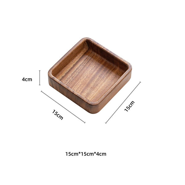 South American Walnut Wood Plate Japanese Square Tray Tableware Household Dinner Fruit Dishes Tea Creative Set