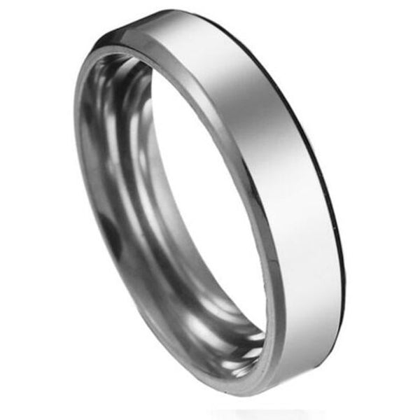 Stainless Steel Fashion Simple Smooth Ring Black 13