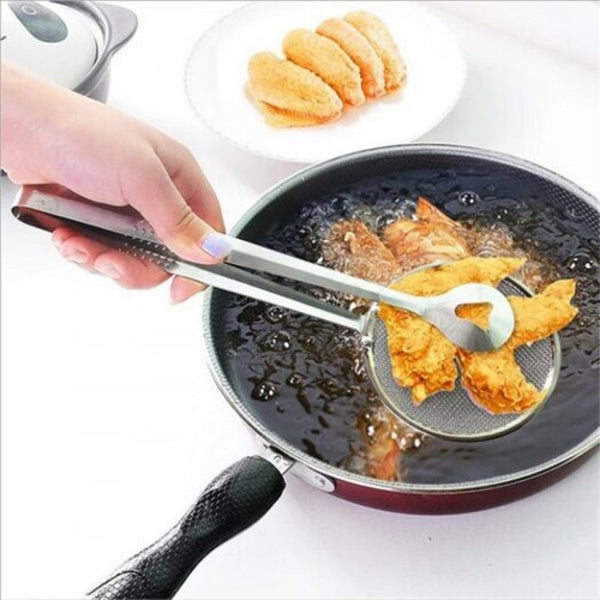 Stainless Steel Fry Mesh Food Strainer Silver