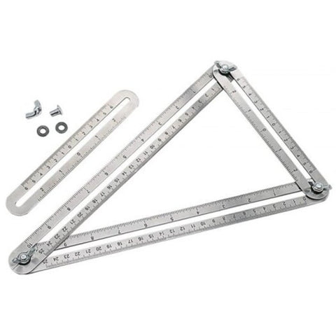 Stainless Steel Multifunctional Four Fold Ruler Silver
