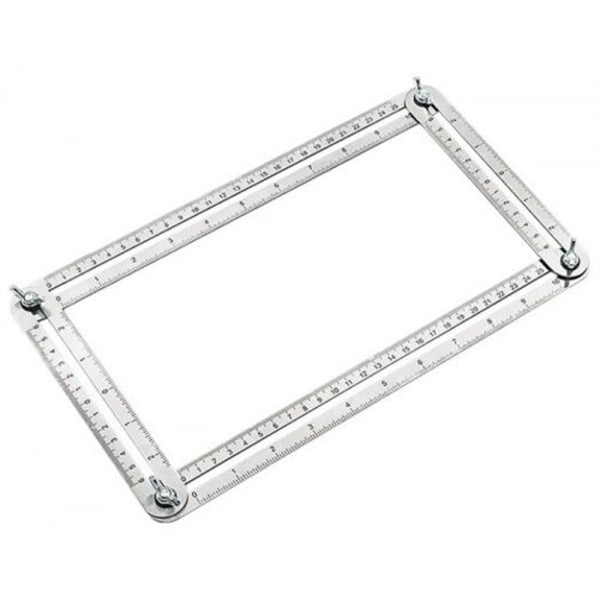 Stainless Steel Multifunctional Four Fold Ruler Silver