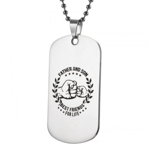 Stainless Steel Tag Necklace Letter Heros Military Pendant Multi C