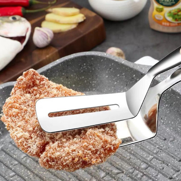 Stainless Steel Frying Clamp Pizza Steak Spatula Clip Kitchen Tools