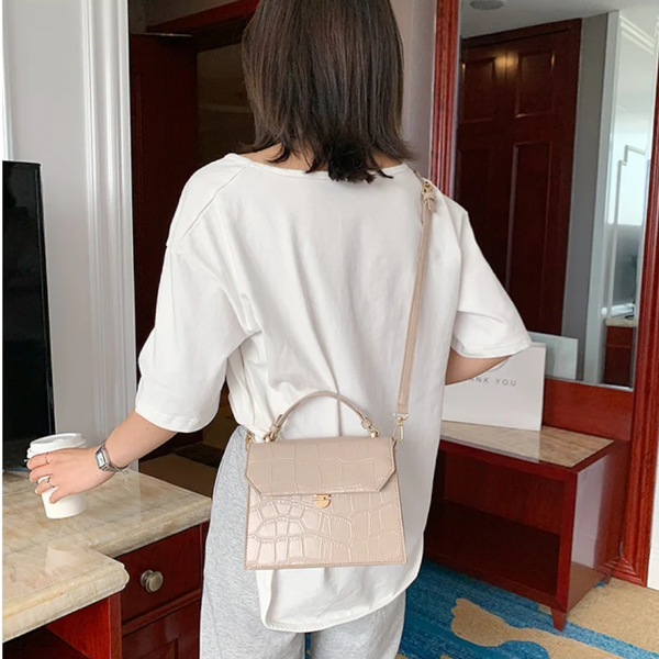 Stone Pattern Small Pu Leather Crossbody Bags For Women Summer Simple Shoulder Handbags Travel Body
