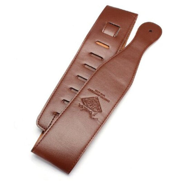 Sturdy Breathable Faux Leather Guitar Strap Brown