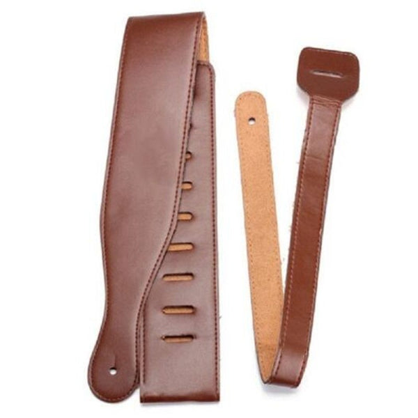 Sturdy Breathable Faux Leather Guitar Strap Brown