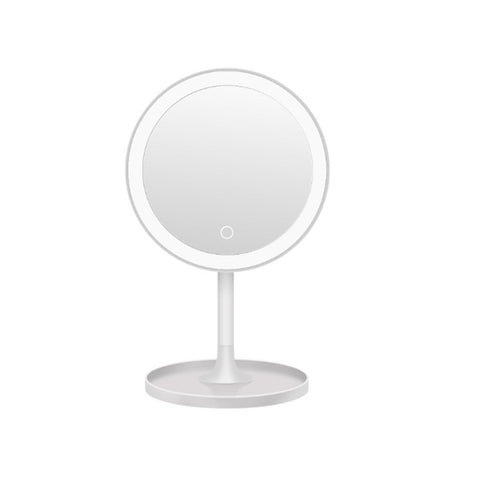 Led Makeup Mirror Desktop Lighted Rechargeable Round Fill Table White