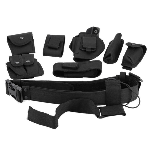 Tactical Police Security Guard Equipment Duty Utility Kit Belt With Pouches System Holster Outdoor Training Black