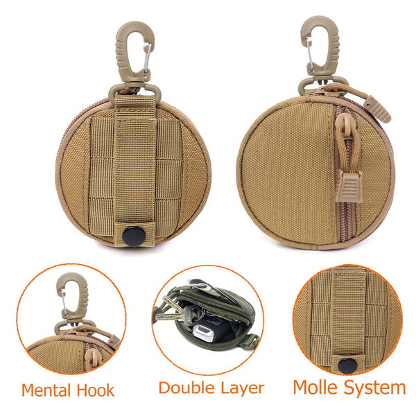 Tactical Wallet Key Pouch Military Mini Coin Purses Multi Function Zipper Small Waist Bag Holder Outdoor Accessories