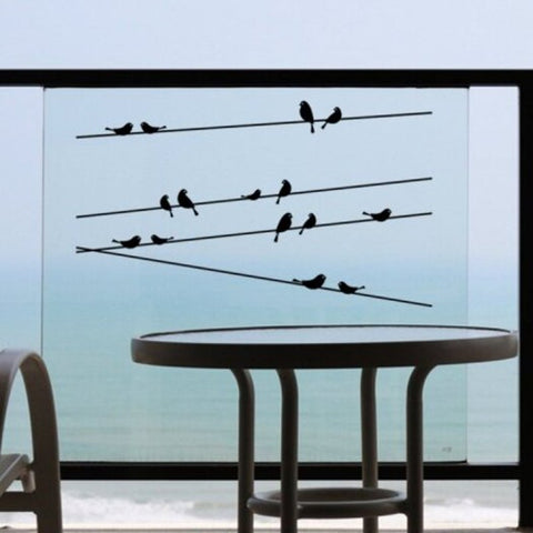 Telegraph Poles Birds Removable Wall Art Decals As The Picture