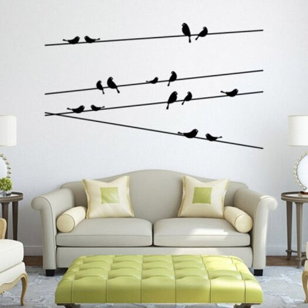 Telegraph Poles Birds Removable Wall Art Decals As The Picture