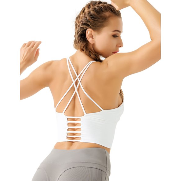 Thin Shoulder Straps Cross Beauty Back Sports Bra Gathered Yoga Underwear