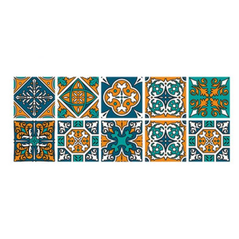 Tile Stickers Moroccan Style Wall 10Pcs / Set Self Adhesive Home Décor 15X15cm