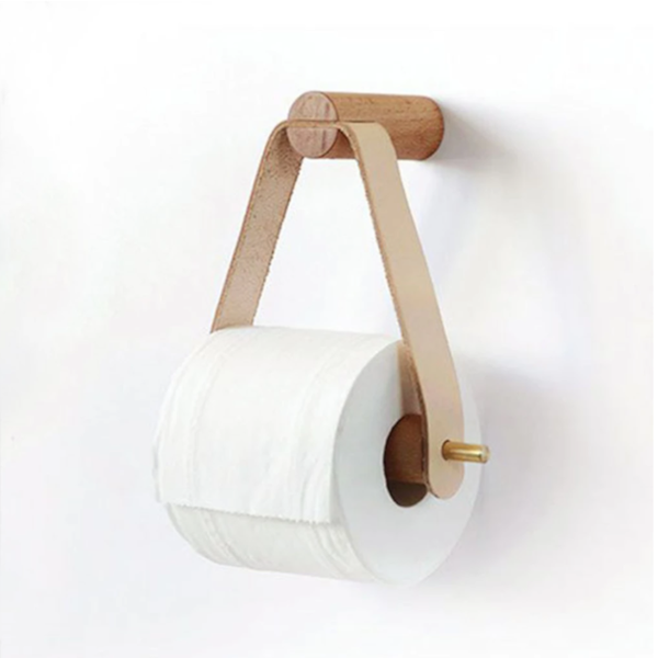 Wooden Rolled Toilet Paper Holder Bathroom Kitchen Storage Hand Towel Dispenser Tissue Rack