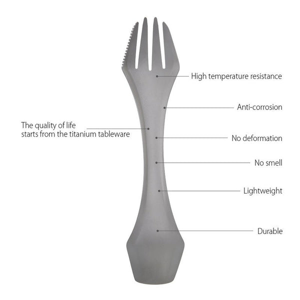 Spoon Fork Picnic Outdoor Traveling Camping Cutlery Titanium Spork