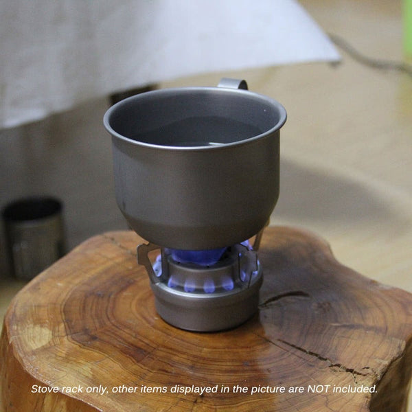 Outdoor Ultralight Portable Titanium Liquid Alcohol Stove With Cross Stand Set