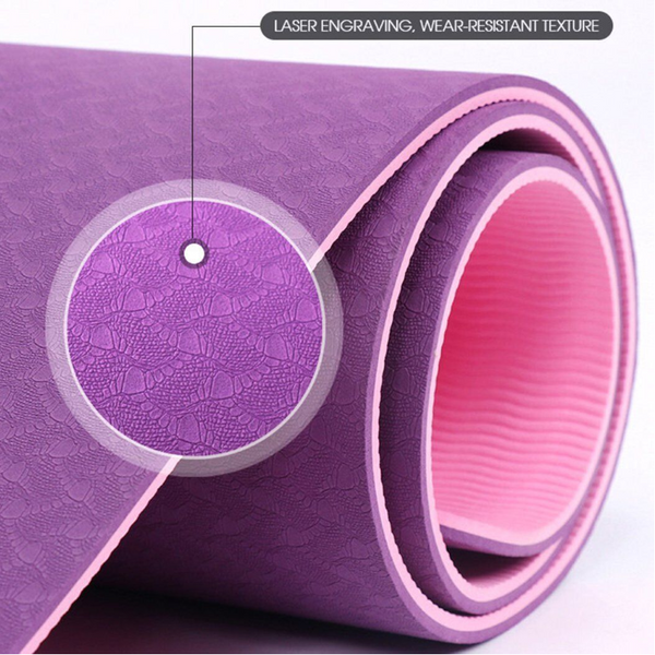 Tpe Exercise Yoga Mat Non-Slip Gym Fitness Pilates Workouts Thick Pad Mats