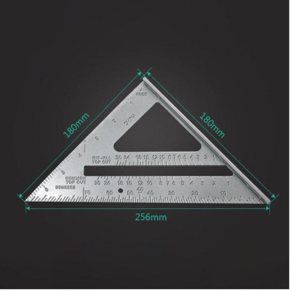 Triangle Rule 90 Degree Thickening Angle Aluminum Alloy Carpenter Measurement Square Ruler Tool