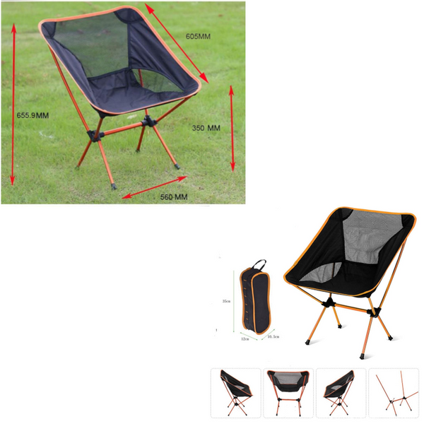 Ultralight Aluminum Alloy Folding Camping Chair Outdoor Hiking Red