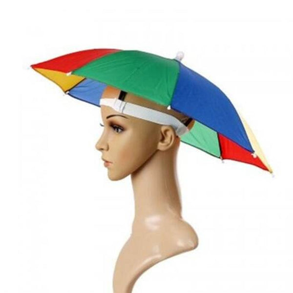 Umbrella Hat Headwear For Outdoor Fishing Gardening Beach Rainbow Multi