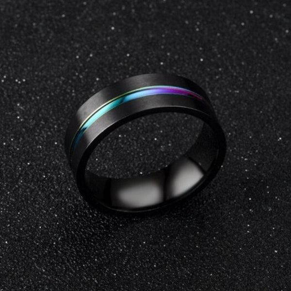 Unisex Stainless Steel Black Plated Mens Ring Wedding Band Us 10