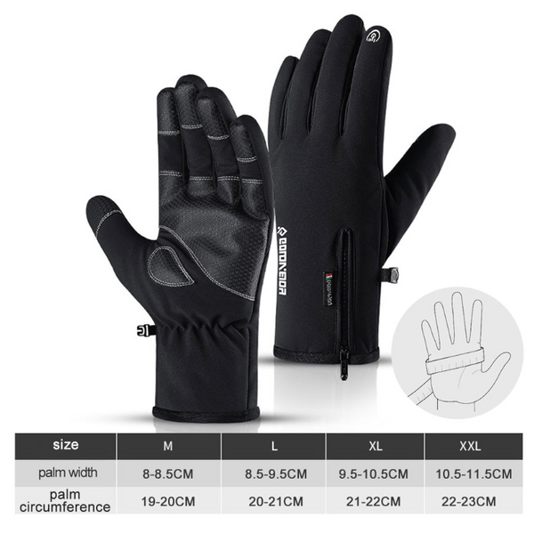 Unisex Outdoor Waterproof Gloves Winter Touch Screen Thermal Full Finger Inner Plush Skiing Grayxxl