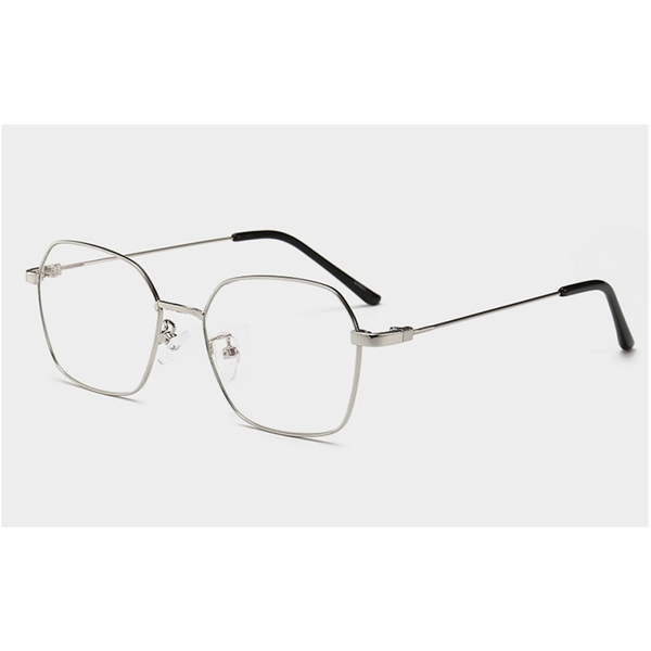 Square Metal Eyeglasses Spectacle Glasses Frames Silver
