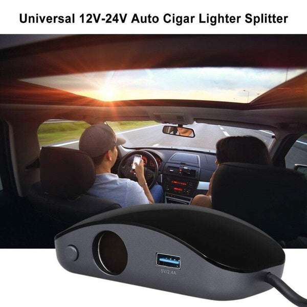 Car Chargers Universal 12V 24V Auto Cigar Lighter Socket Power Adapters / 3 Usb Ports Total Up 120W Output 2.4A 5V