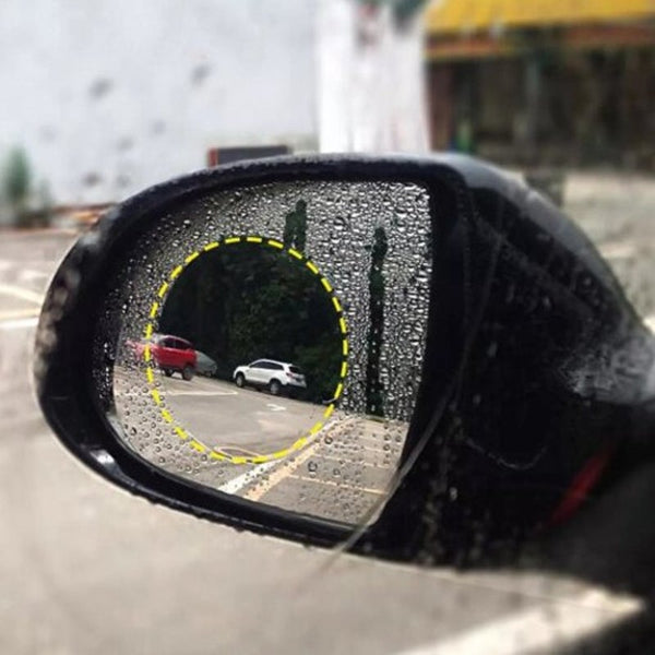 Universal Nano Coating Rainproof Car Rearview Mirror Anti Fog Film Waterproof Protective Sticker 2Pcs Deep Sky Blue Round