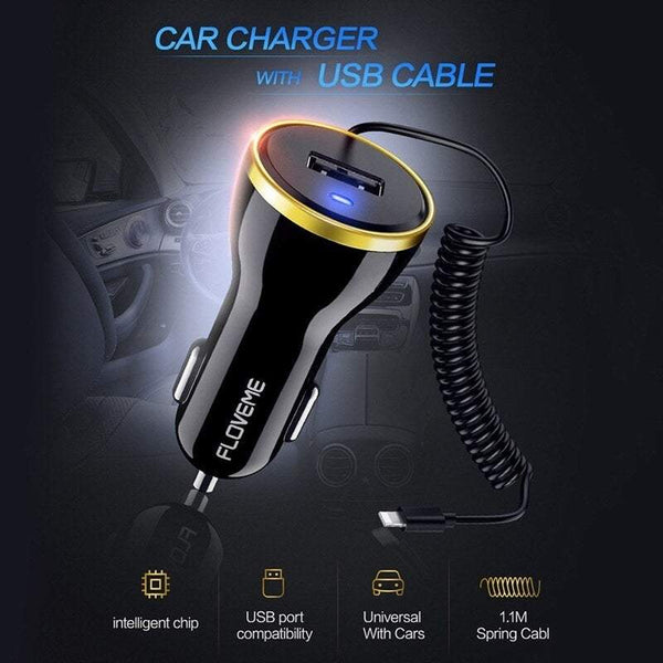 Car Chargers Usb With I Phone Typec And Android Plug Cable