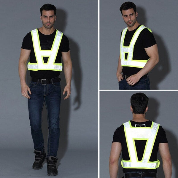 V Shape Safety Reflective Vest For Traffic Construction Night Running Jogging Cycling Stay Visible