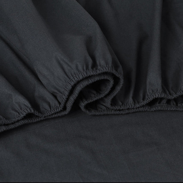 Elan Linen 100% Egyptian Cotton Vintage Washed 500Tc Charcoal Bed Sheets Set